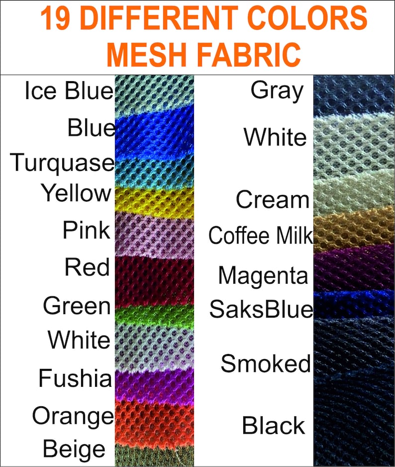 Diamond Mesh Fabric: 19 Colors, Big Hole Stretch Polyester, 58'' Wide ...