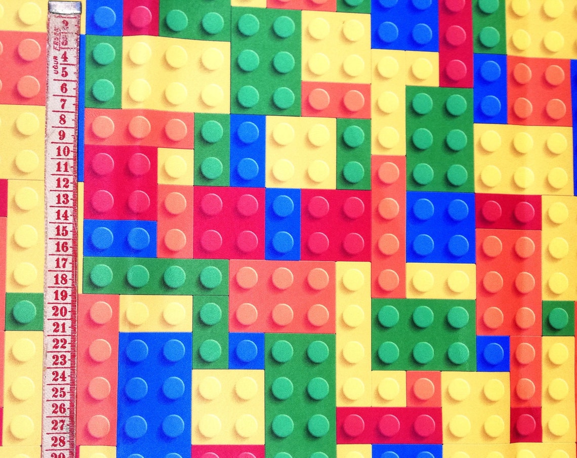 Lego Fabric by the Yard Polyester Fabric Cartoon Fabric Etsy