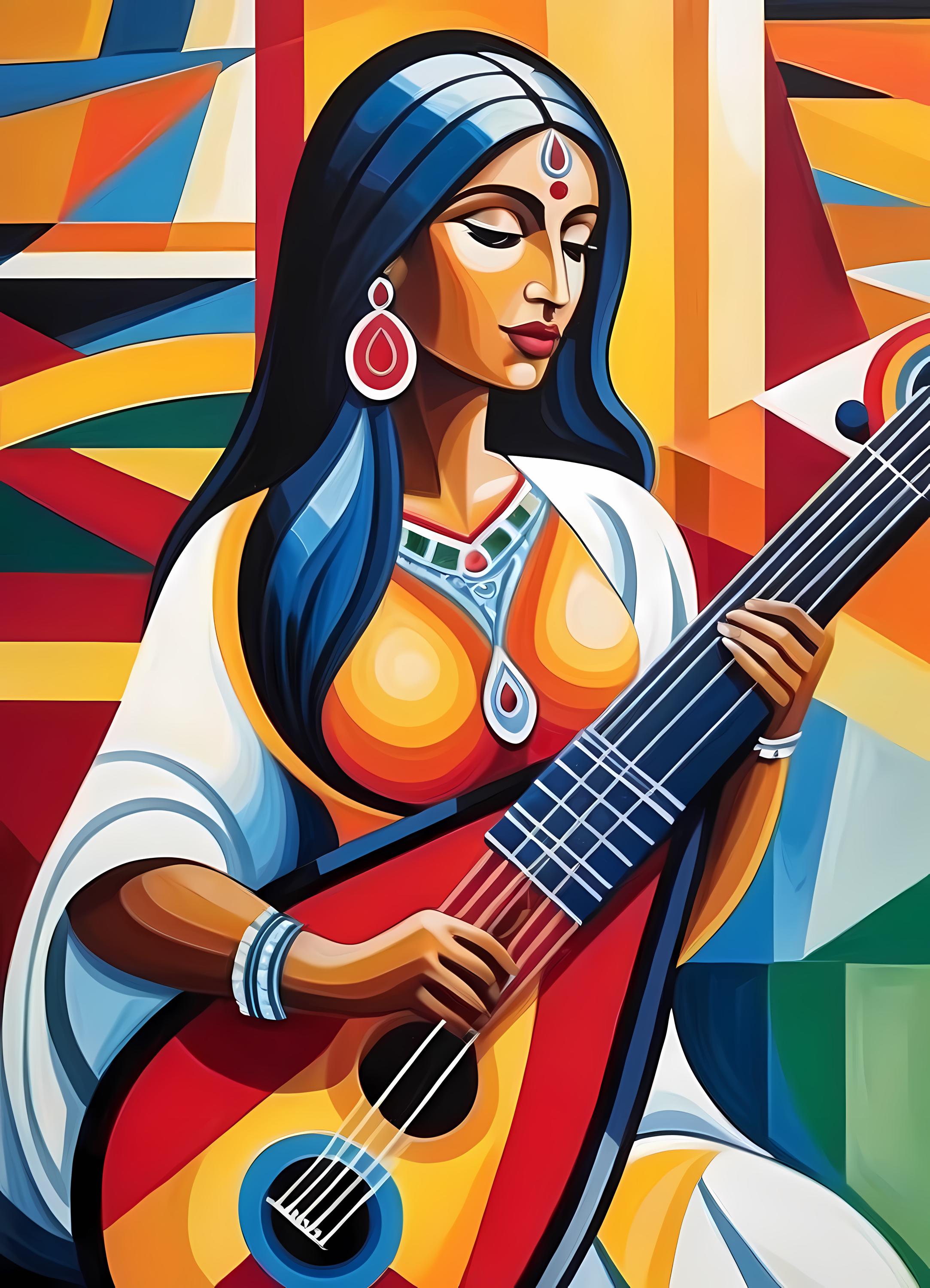 Geometric Woman Fabric Panel, Picasso Style Cubist Art Print - Etsy