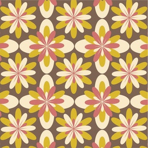 7 | 40's 50's 60's Retro Colorful Flowers Fabric by The Yard | Vintage Decor | Polyester | Furniture Upholstery Fabric | Drapery 55'' wide