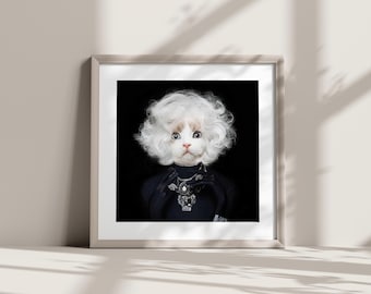 Countess Cat Fabric Poster: Washable Upholstery Panel