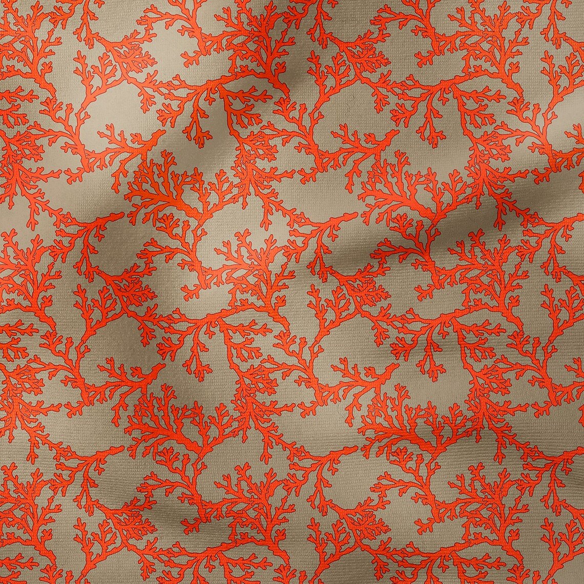 92 Summer Fabricsea Coral Fabric by the Yardvintage Etsy