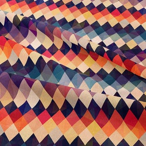 20 | 1950&#39;s 1960&#39;s Retro Colorful Geometric Fabric by The Yard | Vintage Fabric | Polyester Fabric | Print Fabric | Sewing Fabric | Curtain