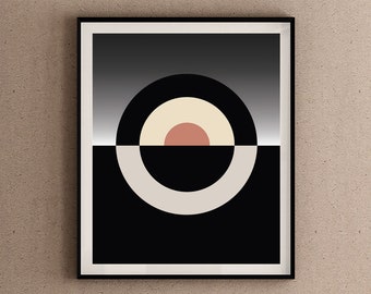 Arte digital GEOMÉTRICO / Arte en blanco y negro / Descarga digital instantánea / Arte imprimible / Arte abstracto / Arte de pared moderno