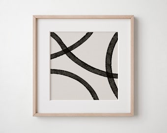 Black and White Abstract Line Art Print (Digital Download)