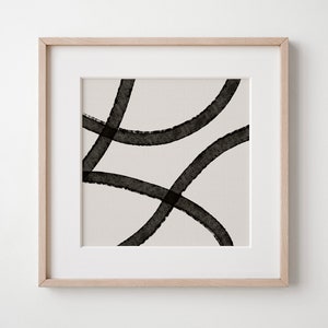Abstrakt schwarz weiss - Kunstdruck: Minimalistisches Wandbild (Digitaler Download)