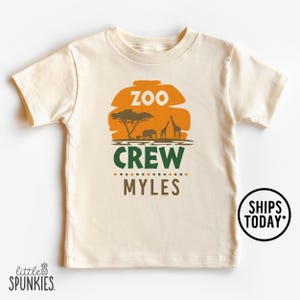 Group Matching Zoo Shirts, Zoo Crew with Custom Name Natural T-Shirt, Personalized Gifts for Kids - NL14564