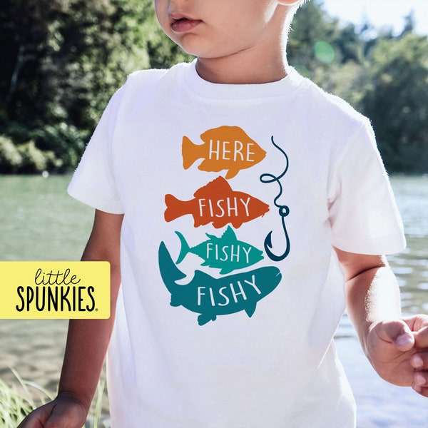 Lake Shirt, Cute Summer Toddler Tee, Here Fishy Fishy Toddler T-Shirt, Summer Graphics Tees for Kids