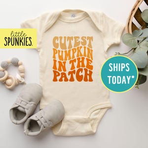 Boho Pumpkin Onesies® Brand, Cutest Pumpkin in the Patch Onesies® Brand, Fall Natural Bodysuits
