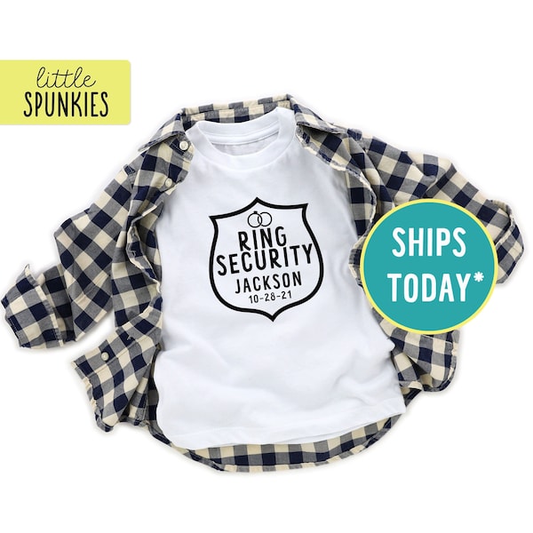 Ring Security Shirt, Boy Wedding Gift, Ring Bear Shirt, Custom Name Toddler Youth Tee (RING SECURITY)