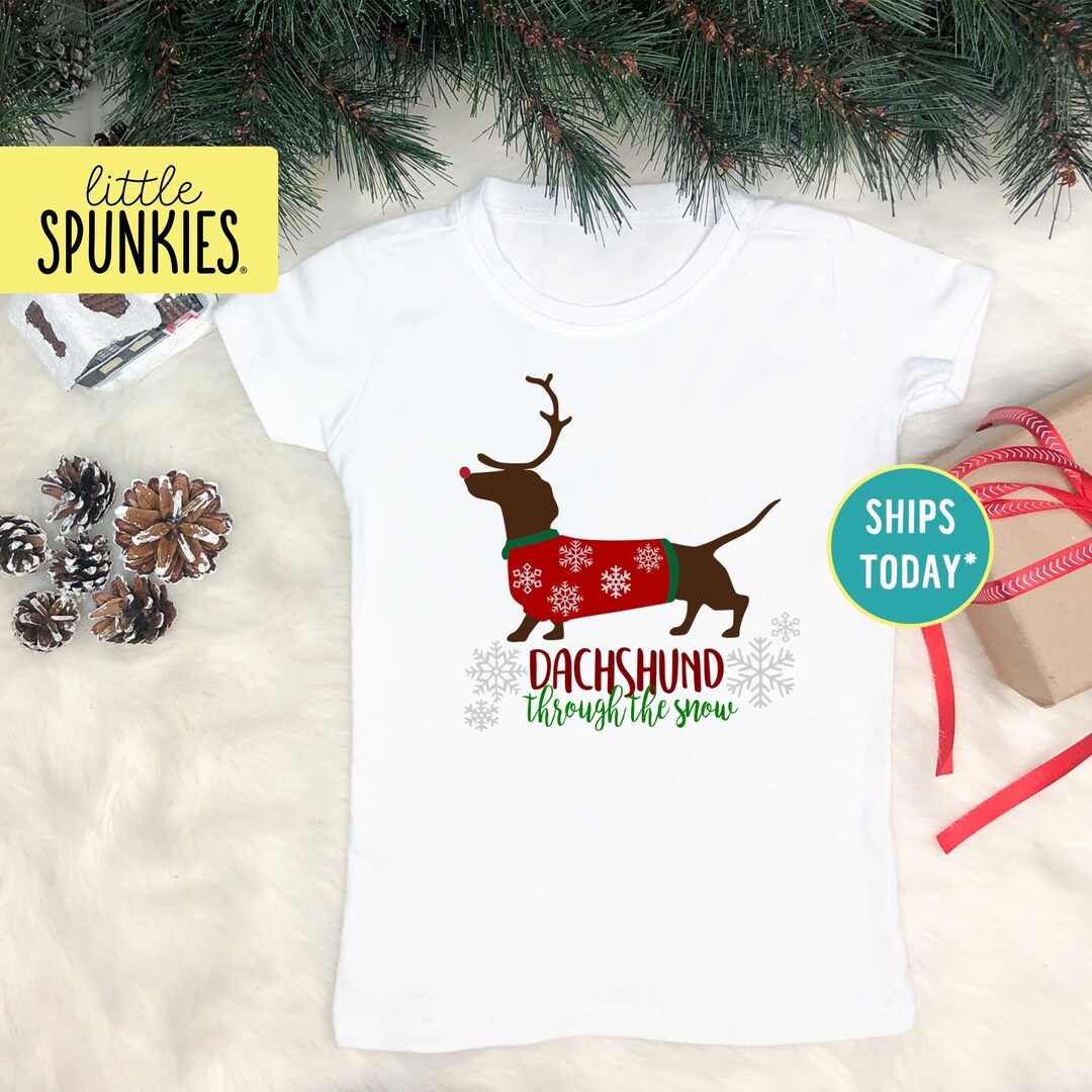 Kids Wiener Dog Shirt Dachshund Through the Snow Dog Etsy