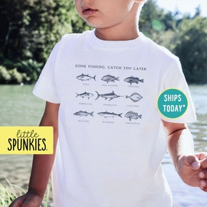 Gone Fishing Catch You Later Boy Toddler T-shirt Cute Tshirt Graphic Tee  Children Kids Shirt for Baby Children Christian 