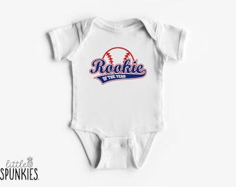 Rookie of the Year Baseball Onesies® Brand: Sports Themed First Birthday Outfit  - XL24764