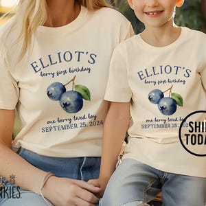 Blueberry Themed Birthday Party Outfit: Personalized Berry First Birthday - PL16752