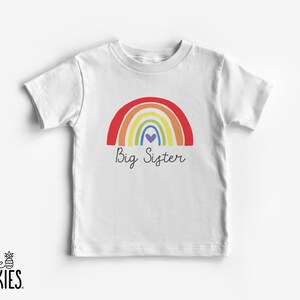 Big Sister Colorful Rainbow Shirt: Sibling Promotion Graphic Tee - RL19098