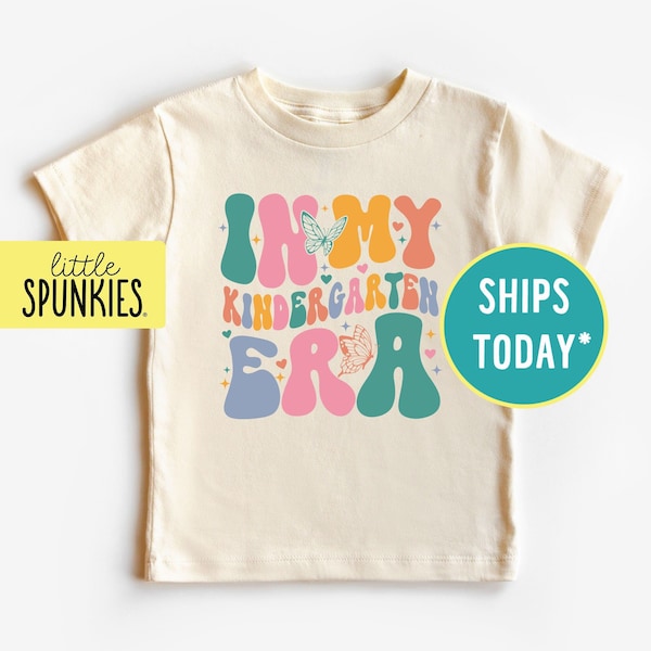 Cute Girls Kindergarten Shirt, In My Kindergarten Grade Era Natural T-Shirt, Gifts for Back to School