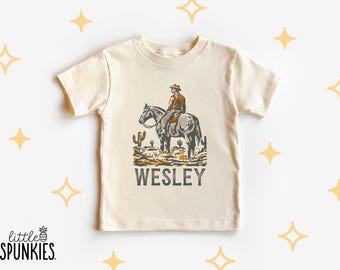 Personalized Cowboy with Horse Shirt: Custom Name Country Western T-Shirt - BBL28173