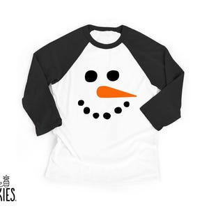 Winter Graphic Tee for Kids: Snowman Face Toddler Raglan - BL2648
