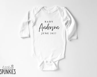 Custom Baby Announcement Onesies® Brand: Personalized Newborn Bodysuit - OL15655