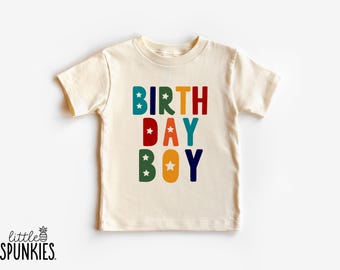 BIRTH DAY BOY Graphic Tee: Colorful Birthday Party Shirt - PL16740