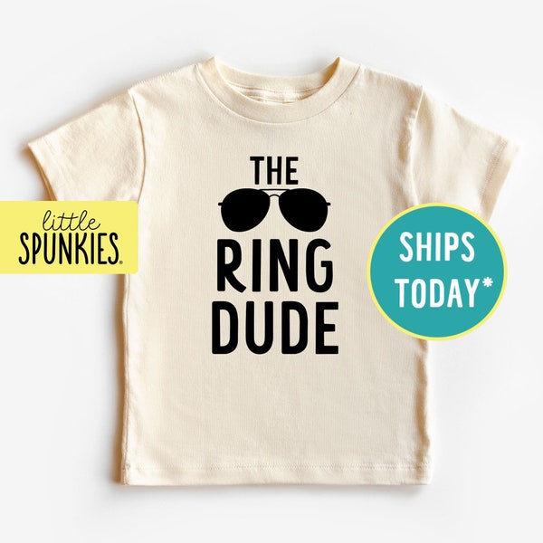 The Ring Dude Natural Graphic Tee, Ring Bearer Proposal Gift, Wedding T-Shirts for Boys