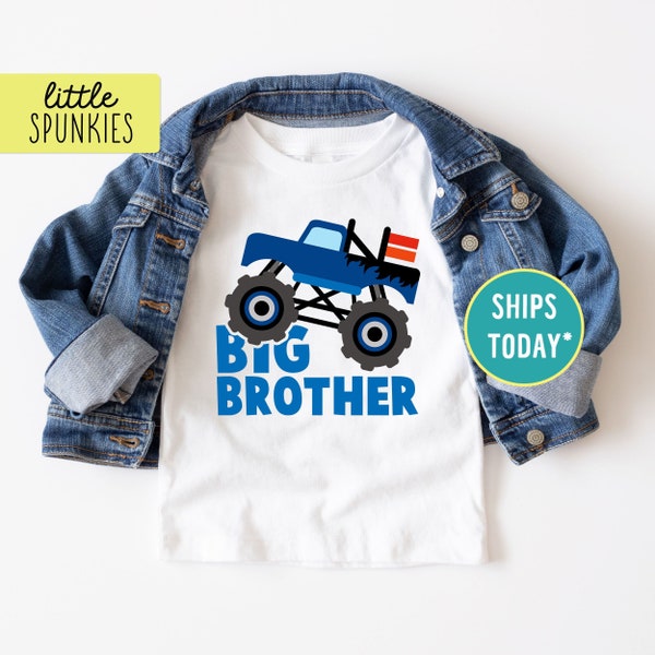 Gifts for Boys, Monster Truck Big Brother Shirt, Brother Baby Shower Gift, Sibling Announcement Tshirt