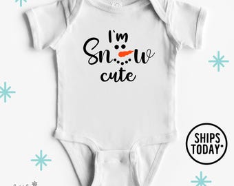I'm Snow Cute Snowman Face Onesies® Brand: Winter Holiday Shirt for Kids - BL2600