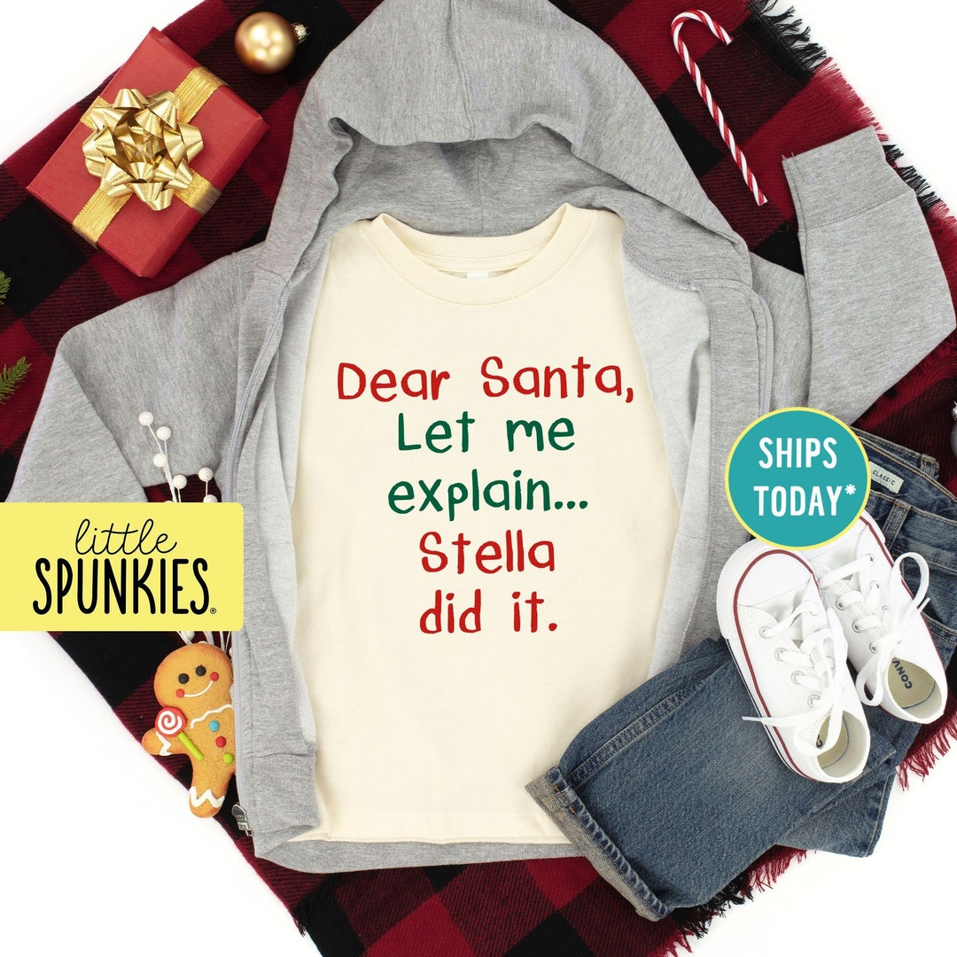 Retro Christmas Toddler Shirt Dear Santa Let Me Explain Name Etsy
