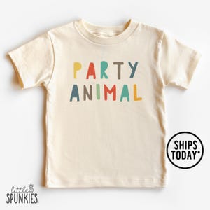 Party Animal Toddler Shirt, Animal Birthday Birthday T-Shirt, Natural Graphic Tee - NL14520