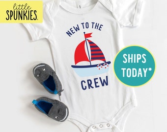 New to the Crew Sailboat Onesies® Brand, Summer Vacation Outfit, Cousin Crew Onesies® Brand (BOY)