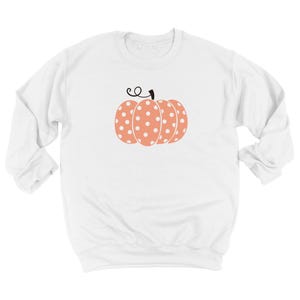 Polka Dot Pumpkin with Custom Name Sweatshirt: Personalized Fall Holiday Sweater - GL7936 image 3