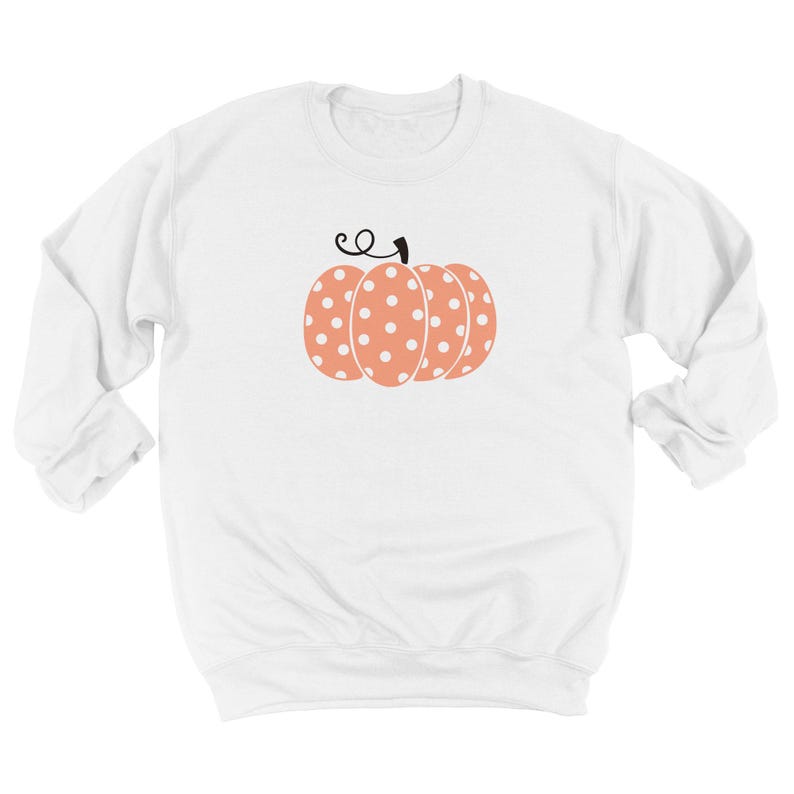 Polka Dot Pumpkin with Custom Name Sweatshirt: Personalized Fall Holiday Sweater - GL7936 image 3