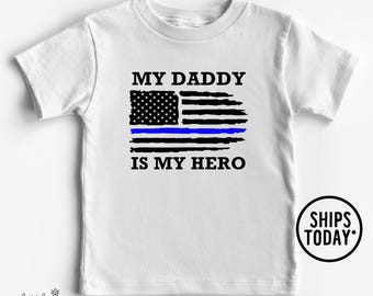 Kids Police Support Crewneck: Distressed Thin Blue Line Flag Sweatshirt ( V15045 )