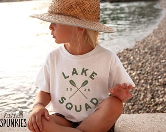 Lake Squad with Custom Year T-Shirt: Personalized Family Summer Vacation Shirts for Kids - YL25913