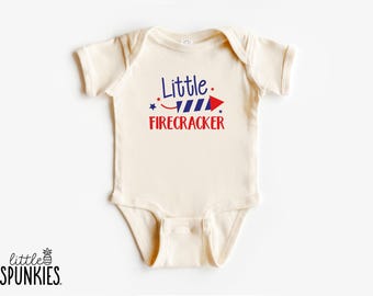 Little Firecracker Onesies® Brand: Patriotic 4th of July Kids Shirt - AL1386