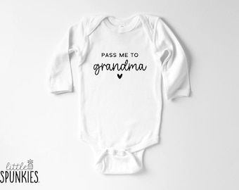Pregnancy Announcement Gift, Pass Me to Grandma Onesies® Brand, Newborn Baby Bodysuit - OL15802