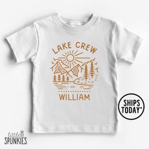 Family Matching Lake Shirt with Name, Lake Crew Toddler Graphic Tee, Personalized Lake Vacation T-Shirt - YL25898