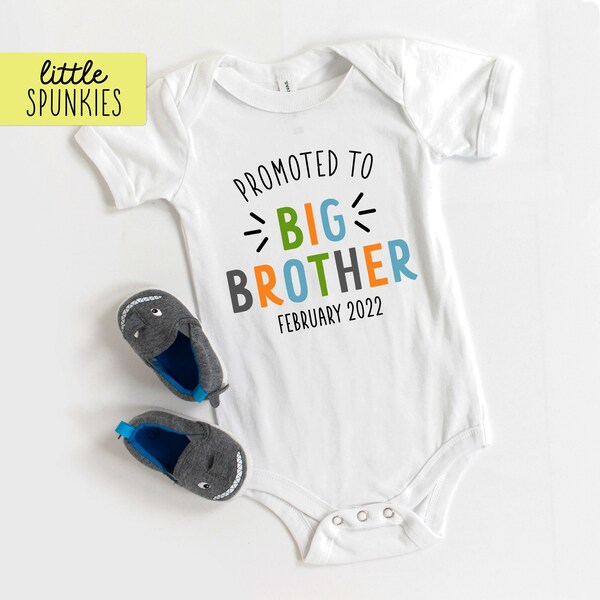 Promoted to Big Brother Onesie®, Pregnancy Announcement Onesie®, Sibling Onesie® Baby Bodysuit