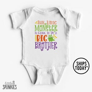 Halloween Big Brother Onesies® Brand, This Little Monster is going to be a Big Brother, Pregnancy Reveal Shirt for Boys - GL7960
