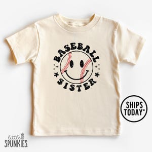 Baseball Sister Happy Face Graphic Tee: Retro Game Day Shirt - XL24686