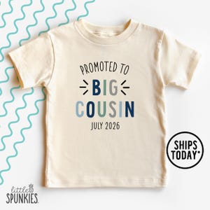 Vintage Boy Cousin Shirts for Kids, Promoted to Big Cousin Natural Tee, Pregnancy Announcement Shirt - RL19156