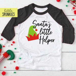 Christmas Elf Shirt: Santa&#39;s Little Helper Raglan for Kids