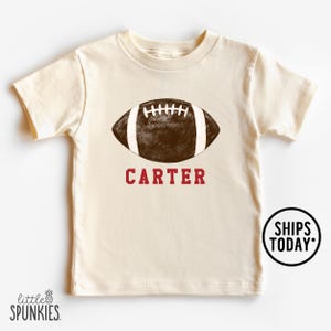 Retro Personalized Football Shirt, Football with Custom Name Graphic Tee, Kids Fall Sports T-Shirt - XL24833