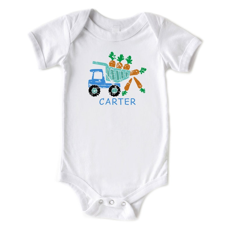 Infant Bodysuit Personalized Easter Outfit Easter Dump Truck Custom Name Onesie\u00ae