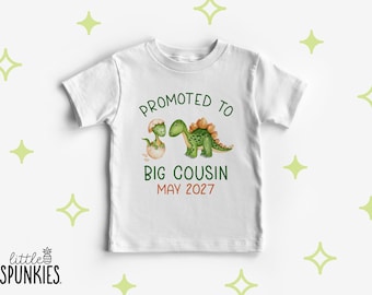 Personalized Big Cousin Dinosaur T-Shirt: Custom Dino Announcement Shirt for Nephew - RL18970