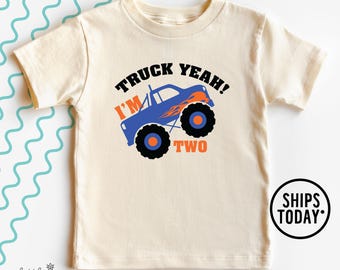 Boys 2nd Birthday Monster Truck T-Shirt: Truck Yeah! I'm Two Shirt - PL16875