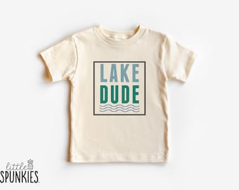 Funny Lake Shirt for Boys: Lake Dude with Waves Toddler Graphic Tee - YL25904