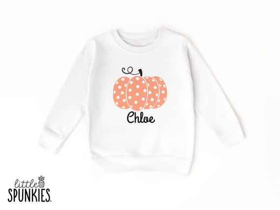 Polka Dot Pumpkin with Custom Name Sweatshirt: Personalized Fall Holiday Sweater - GL7936
