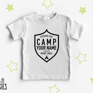 Personalized Camping Shirt, Custom Camp Troop Badge Graphic Tee, Family Matching Shirts - YL25832