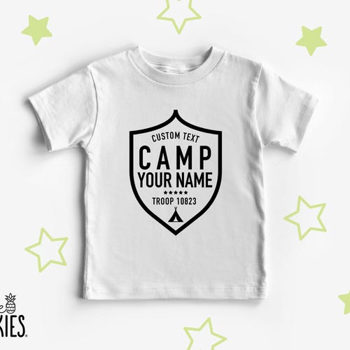 Chemise de camping personnalisée, t-shirt graphique personnalisé avec insigne des troupes du camp, chemises familiales assorties - YL25832